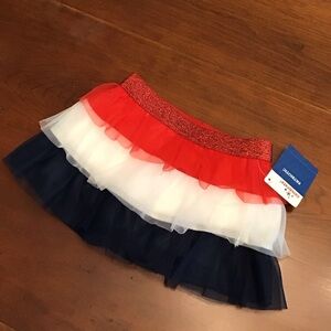 Red, White, and Blue Layered Tulle Skirt